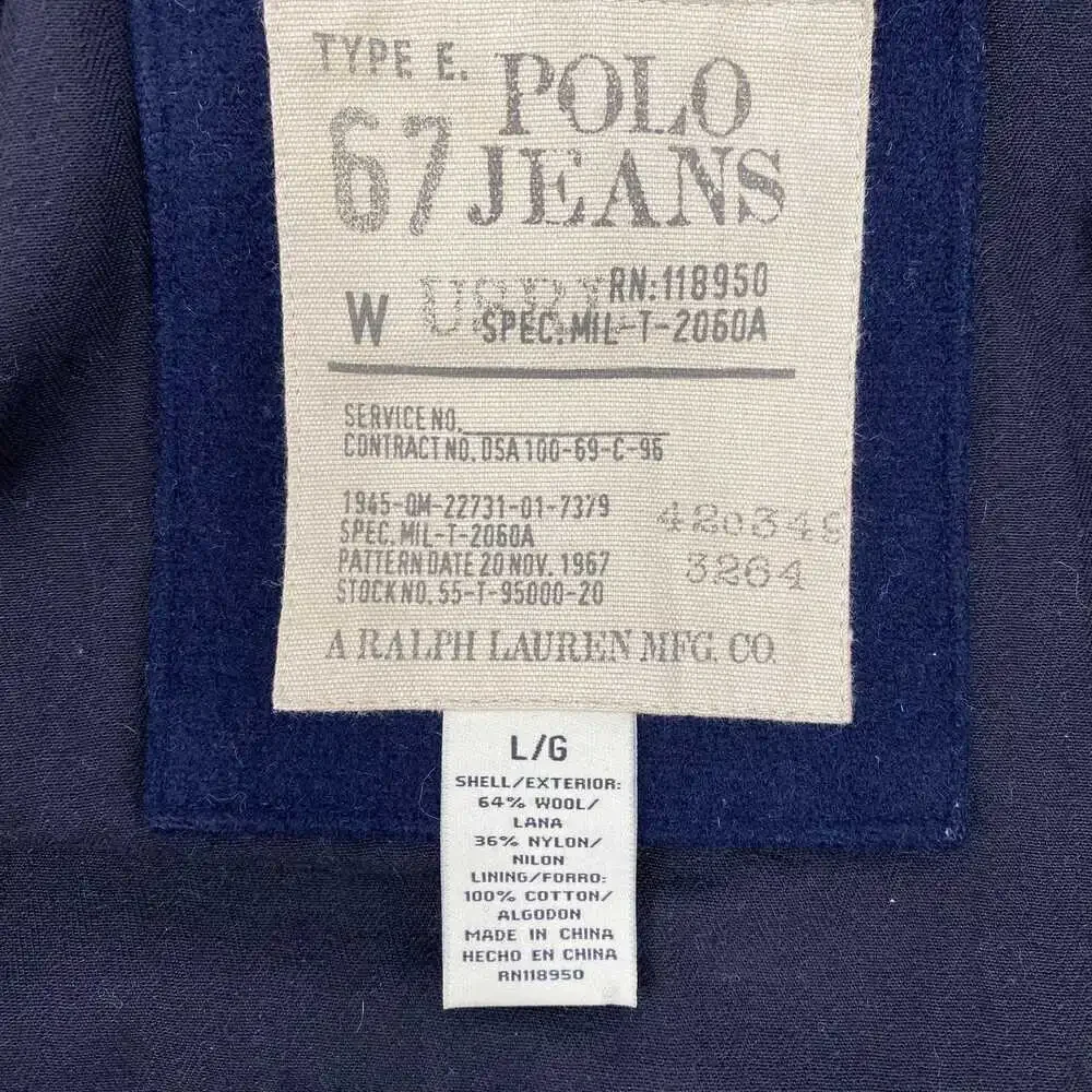 Polo by Ralph Lauren Navy Blue Wool Blend Coat | Men’s Size L
